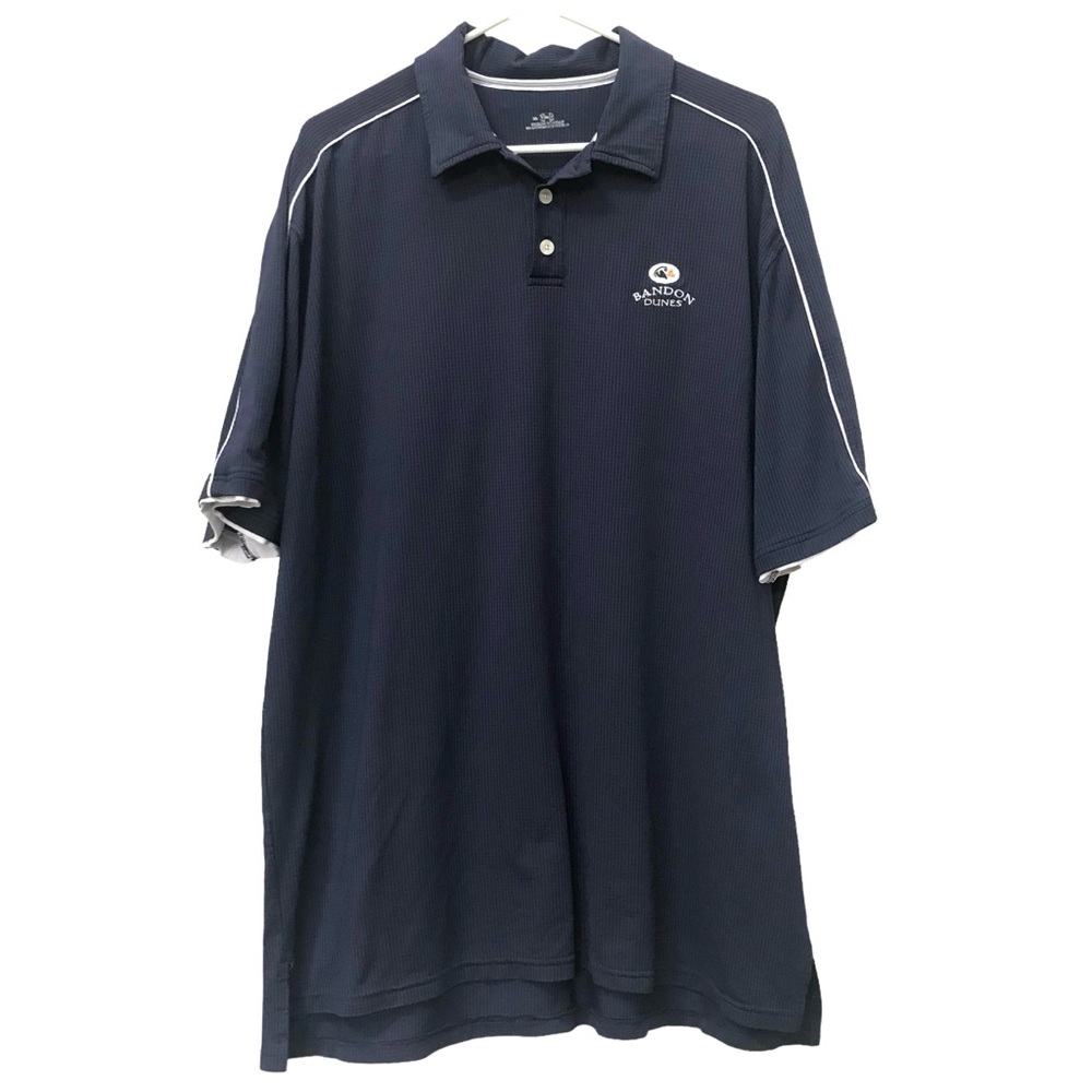 BAndon Dunes Golf NAvy Blue Polo Shirt mens XL Under Armour Puffin Logo